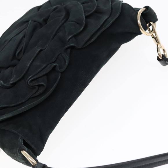 SAINT LAURENT Shoulder Bag Suede Gold Black 112930 Auth 90699 - Picture 6 of 16